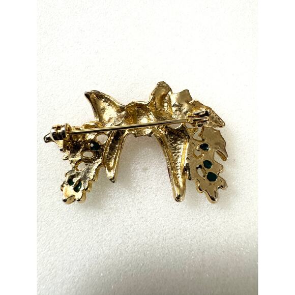 Christmas Wreath Swag Holiday Pin Brooch - Picture 2 of 3